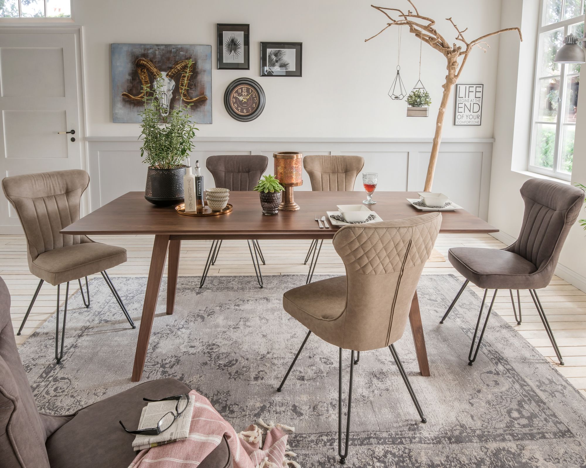 designline »Lina« Polsterstuhl Anthrazit 434