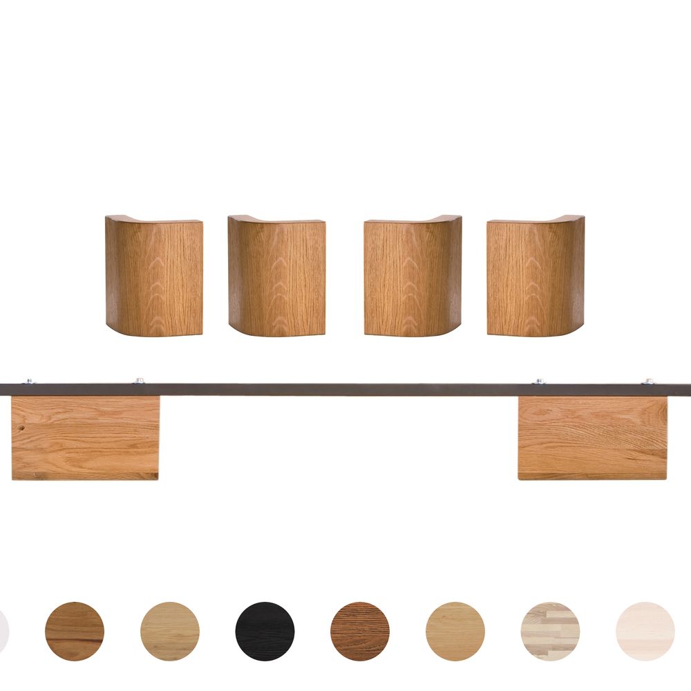 Hasena Füsse Airo 2er-Set / 20 cm / 160 cm / Eiche bianco, gebürstet, geölt Image