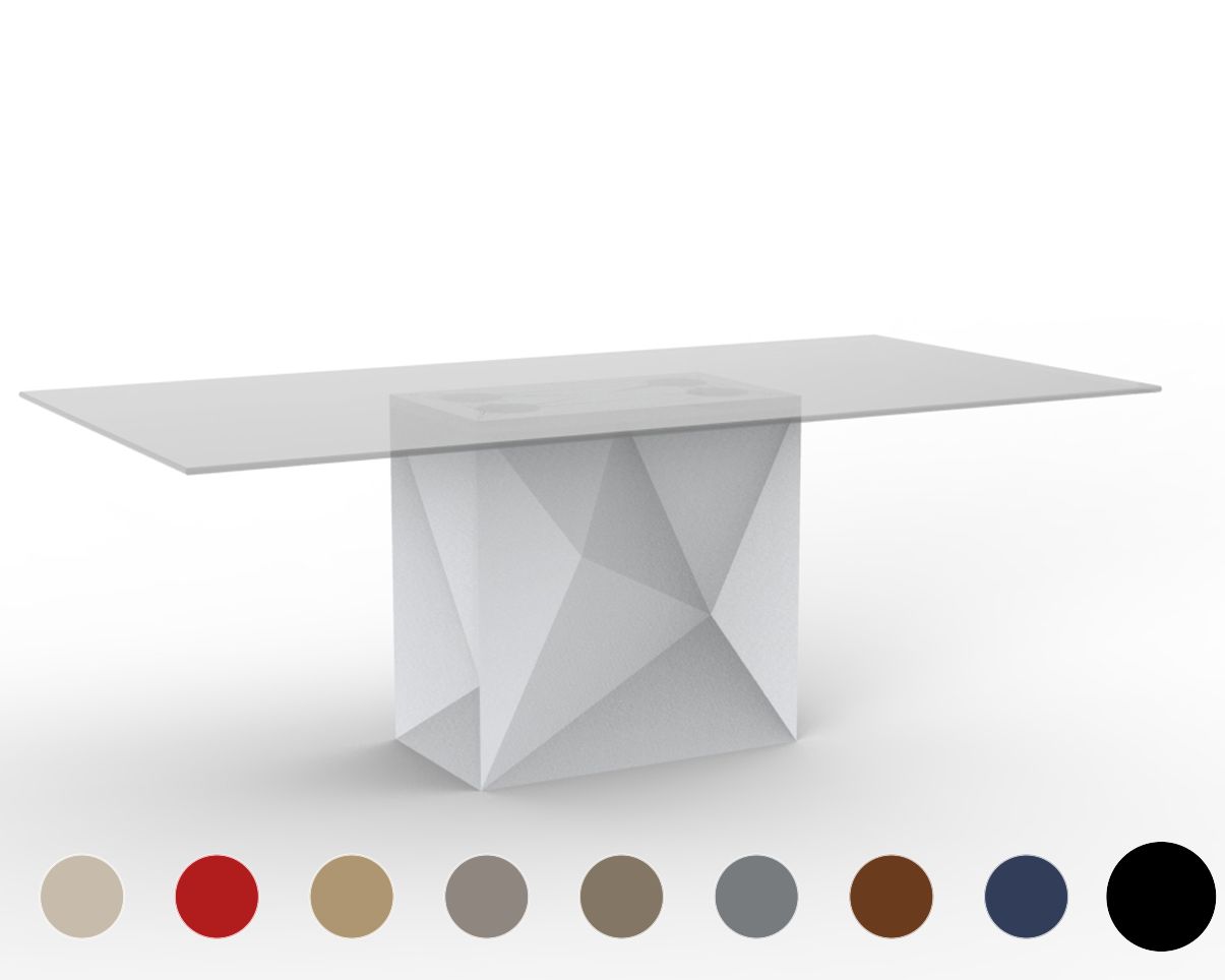 Vondom »FAZ« Outdoor Säulentisch 200x100 cm / Transparent / Basic matt / Red Image