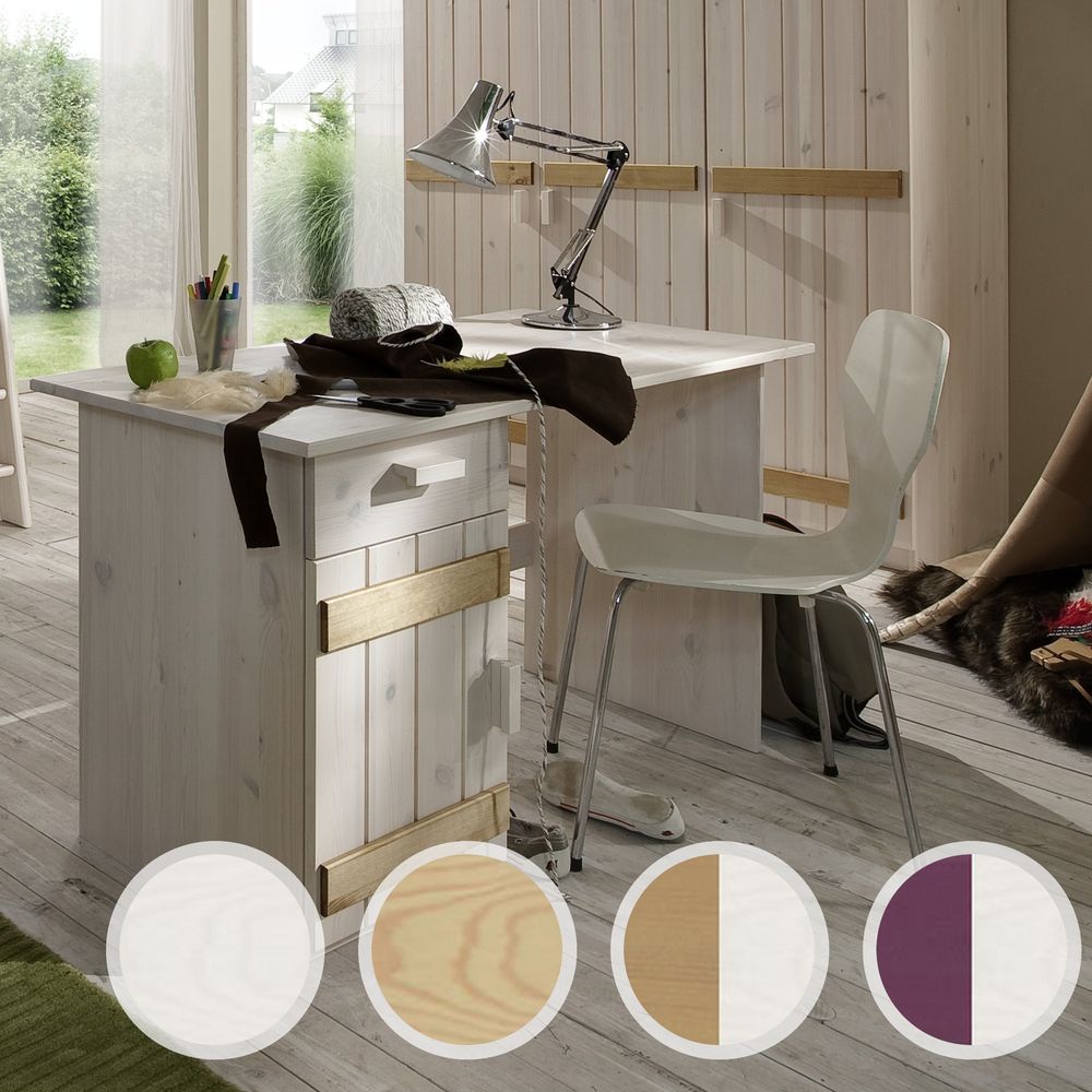 INFANSKIDS Kinderzimmer Schreibtisch natur lackiert / B 124 x H 75 x T 60 cm