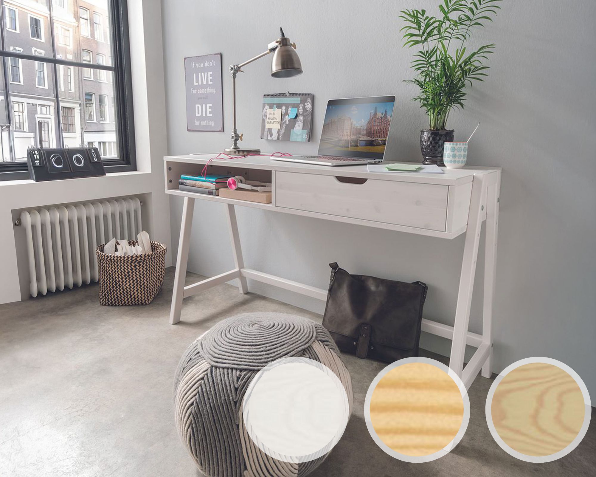 INFANSKIDS Schreibtisch - höhenverstellbar Kiefer natur lackiert / ohne Schublade Image