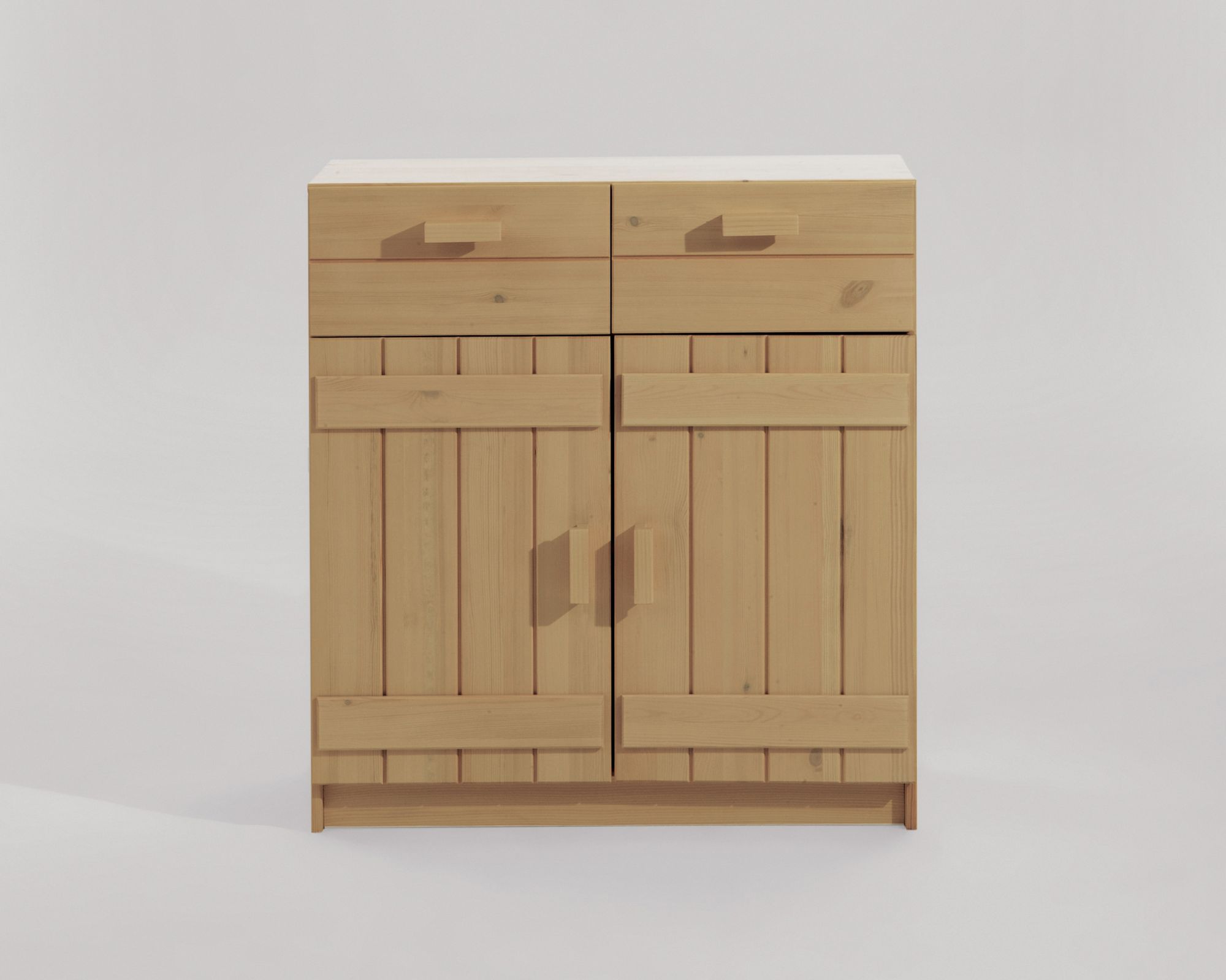 INFANSKIDS Kinderzimmer Kommode - 2 Türen, 2 Schubfächer gelaugt / B 81 x H 88 x T 33,5 cm