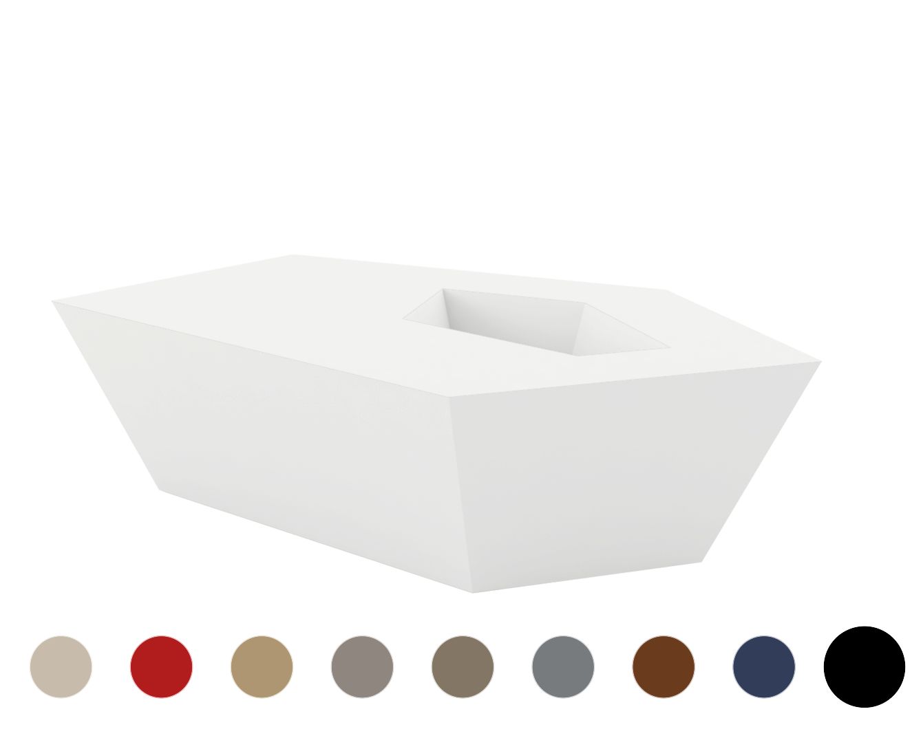 Vondom »FAZ« Outdoor Beistelltisch Gross / B 110 x H 32 x T 70 cm / Lackiert Hochglanz / Ecru Image