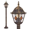 hofstein Outdoor lamp Antibes, Candelabra in Antique Look, cast Aluminium in Brown/Gold with Clear Glass panes, Path Light 110 cm, E27 Socket, Retro/Vintage Garden lamp IP44, Without Bulbs