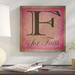 Red Barrel Studio® Rizer 'F is for Faith' by Graffitee Studios Textual Art on Wrapped Canvas in Black/Pink | 16 H x 16 W x 1.5 D in | Wayfair