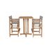 Rosecliff Heights Crider Square 2 - Person 32" Long Teak Bar Height Outdoor Dining Set Wood/Teak in Brown | 45 H x 32 W x 32 D in | Wayfair