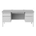 CommClad Double Pedestal Office Desk w/ Center Drawer for Home, Office, or School 30" D x 60" W Wood/Metal in Gray | 29.5 H x 60 W x 30 D in | Wayfair