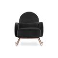 Nursery Works Compass Rocking Chair Velvet, Metal in Black/Brown | 38.5 H x 29 W x 41 D in | Wayfair NW17087BLKV