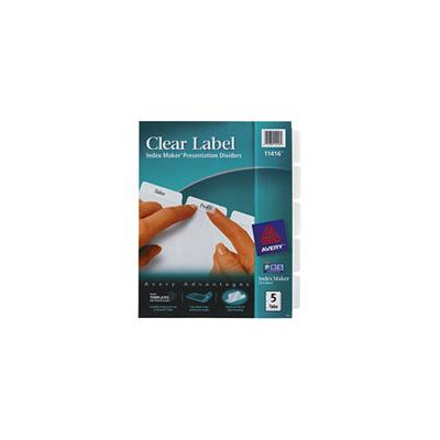 Avery Laser Printer Index Maker Clear Label Dividers - 5-Tab Set