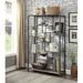 17 Stories Eadie 74.75" H x 47.63" W Metal Geometric Bookcase Metal in Black/Brown | 74.75 H x 47.63 W x 18.5 D in | Wayfair