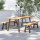 17 Stories Misty 3 Piece Outdoor Dining Set Wood in Brown | 70.75 W x 35 D in | Wayfair 0FE3FBD795A94737B948DF58DB85FFAD