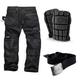 Scruffs Ripstop Trade Work Trousers with Multiple & Knee Pad Pockets Black (Various Sizes) Hardwearing Kneepads Black Adjustable Belt (32" Waist / 32" Leg)