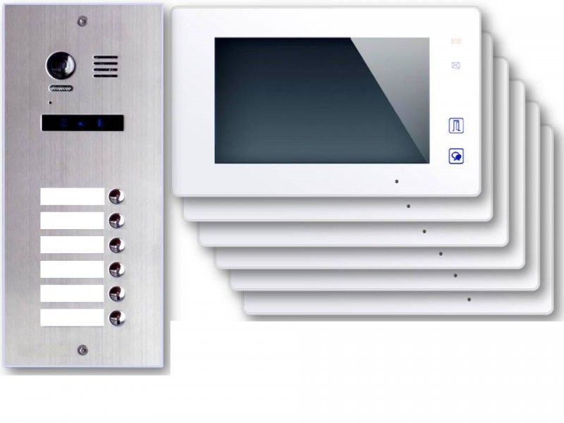 6-Familienhaus Sechsfamilienhaus Video Türsprechanlage ES6 + 6x DT47W
