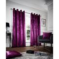 SELECT-ED® Luxuries SOLID VELVET Curtains Pair Fully Lined Eyelet Ring Top Ready Made Curtains GC (66" width x 90" depth, Aubergine)