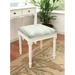 Gracie Oaks Knightsbridge Solid Wood Vanity Linen/Wood/Upholstered in Gray/Green/Blue | 19 H x 17 W x 16 D in | Wayfair