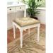 Ophelia & Co. Vanover Solid Wood Vanity Stool Linen/Wood/Upholstered in Gray/Brown | 19 H x 17 W x 16 D in | Wayfair