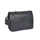 Womens Real Leather Organiser Shoulder Flap over Cross Body Bag Puerto Rico Navy Blue