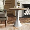 Theodore Alexander Echoes Pedestal End Table Wood/Aluminum in Brown/Gray | 26 H x 28 W x 28 D in | Wayfair CB50053.C062