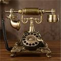 Tikwisdom Resin imitation copper Vintage Style Rotary Retro old fashioned Rotary Dial Home and office Telephone Phone Home Living Room Decor