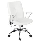 Wrought Studio™ Freshford Ergonomic Task Chair Upholstered, Leather in Gray | 34.75 H x 25.25 W x 26.5 D in | Wayfair