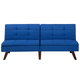 3-Sitzer Sofa Marineblau Stoffbezug Gesteppt mit Schlaffunktion Verstellbarer Rückenlehne Hohe Holzbeine Retro Wohnzimmer Schlafsofa Sofabett