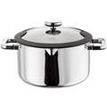 Stellar Stay Cool SL36 Large Stainless Steel Draining Casserole, 24cm 4.5L with Strainer Lid, Engineered Stay-Cool Handles, Oven Safe, Dishwasher Safe