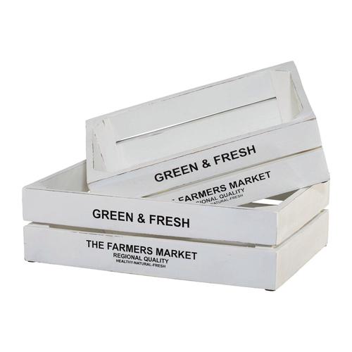 Kiste Green&Fresh, 2er Set weiß Körbe Boxen Regal- Ordnungssysteme Küche Ordnung