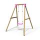 Rebo® Children's Wooden Garden Swing Set - Solar Pink | OutdoorToys | Pressure Treated Timber, Soft Feel Ropes, Pink Swing Seat, Sturdy Construction for Kids