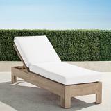 St. Kitts Chaise Lounge in Weathered Teak with Cushions - Charcoal, Standard - Frontgate