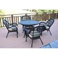 August Grove® Mangum Round 4 - Person 44.5" Long Outdoor Dining Set w/ Cushions in Black | 29.5 H x 44.5 W x 44.5 D in | Wayfair