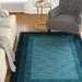 Blue/Green 94 x 0.5 in Area Rug - Alcott Hill® Keifer Oriental Handmade Tufted Teal Area Rug Wool | 94 W x 0.5 D in | Wayfair