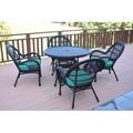 August Grove® Mangum Round 4 - Person 44.5" Long Outdoor Dining Set w/ Cushions in Black | 29.5 H x 44.5 W x 44.5 D in | Wayfair
