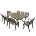 Darby Home Co Siffel 9 Piece Outdoor Dining Set Metal in Black/Brown | 30 H x 95 W x 47 D in | Wayfair C76933ADC1494FE38D8B699A318B6B4B