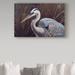 Trademark Fine Art 'Great Blue Heron' Acrylic Painting Print on Wrapped Canvas in Brown/Gray | 16 H x 24 W x 2 D in | Wayfair ALI33800-C1624GG