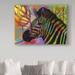 Trademark Fine Art 'Zebra Graphic Art Print on Wrapped Canvas Metal in Black/Green/Pink | 24 H x 32 W x 2 D in | Wayfair ALI34046-C2432GG