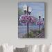 Trademark Fine Art 'Floral Street Lamps' Graphic Art Print on Wrapped Canvas in Blue/Green/Pink | 24 H x 18 W x 2 D in | Wayfair ALI33199-C1824GG