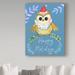 Trademark Fine Art 'Santa Owl Big Eyes' Graphic Art Print on Wrapped Canvas in White/Black | 47 H x 35 W x 2 D in | Wayfair ALI33621-C3547GG