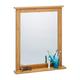 Relaxdays Bamboo Wall-Mounted Mirror, Bathroom Mirror with Shelf, Hanging Vanity Mirror, for the Living Room and Bathroom, Natural Brown
