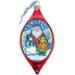 The Holiday Aisle® Snowy Friends Glass Finial Ornament Holiday Splendor Collection Glass in Blue/Red | 4 H x 3 W x 3 D in | Wayfair