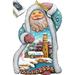 The Holiday Aisle® Fifield Santa Lighthouse Ornament Figurine w/ Scenic Painting Derevo Collection in Blue/Brown | 4 H x 3 W x 2.5 D in | Wayfair