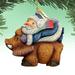 The Holiday Aisle® Fifield Santa on Boar Figurine Ornament Derevo Collection Wood in Brown | 4 H x 3 W x 2.5 D in | Wayfair