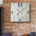 Gracie Oaks Oversized Ridlon Farmhouse Wall Clock Wood/Solid Wood in Brown/White | 30 H x 30 W x 2 D in | Wayfair EAA2039D33E94F138E43040A584E3FA9