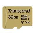 Transcend Ultra-Highspeed 32GB micro SDXC/SDHC Speicherkarte (für Action-Cams / Dashcams und Drohnen) / 4K, U3, V30, UHS-I – TS32GUSD500S