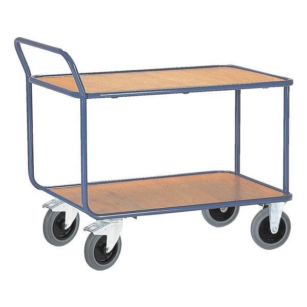 ROLLCART Tischwagen mit 2 Etagen 120 x 80 cm blau, 125x100x80 cm Image