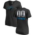 Women's NFL Pro Line by Fanatics Branded Black Carolina Panthers Personalized Midnight Mascot T-Shirt