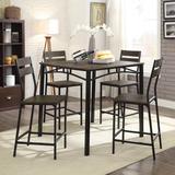 Steelside™ Alessia 5 Piece Pub Table Set Wood/Metal in Brown/Gray | Wayfair CE545EEBE5FF4F039B783ACC20182DCB