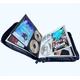 DVD CD Storage Wallet Case with Extra Wide Title Cover Pages for Blu Ray Movie Music Audio Media Disk (Portable Carrying Binder Holder Album Home Organizer)- Blue, 192 disk units, 96 booklet pockets