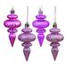 Vickerman 448540 - 4" Mauve 4 Assorted Finish Finial Christmas Tree Ornament (8 pack) (N500045)