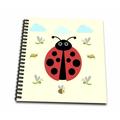 3dRose Ladybug design kids room decoration yellow - Memory Book 12 by 12-inch