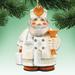 The Holiday Aisle® Doctor Santa Hanging Shaped Wood Ornament Wood in Brown/Orange/White | 5 H x 5 W x 1 D in | Wayfair